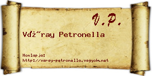 Váray Petronella névjegykártya
